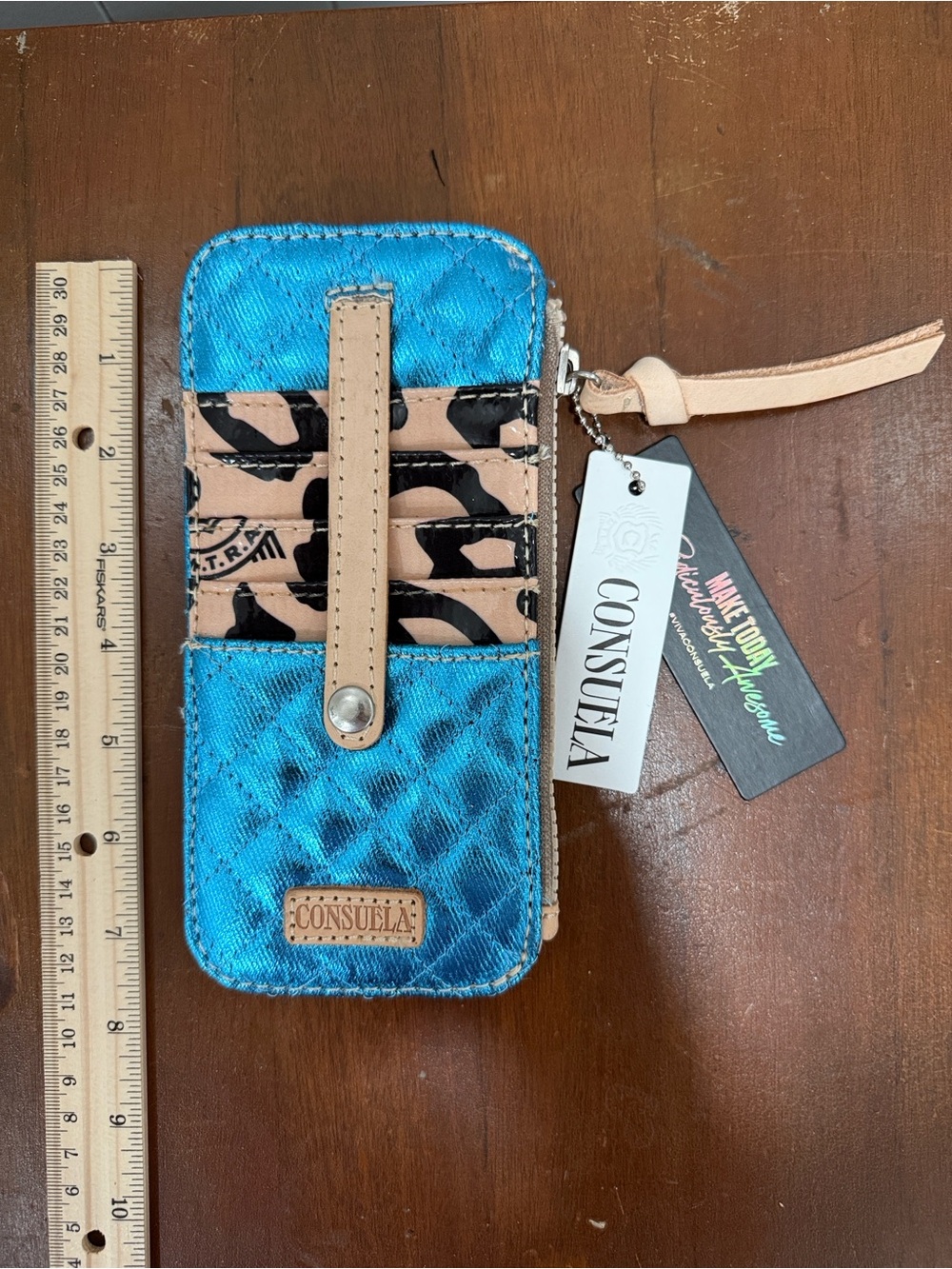 Consuela Amish Blue Quilted Wristlet Card Holder